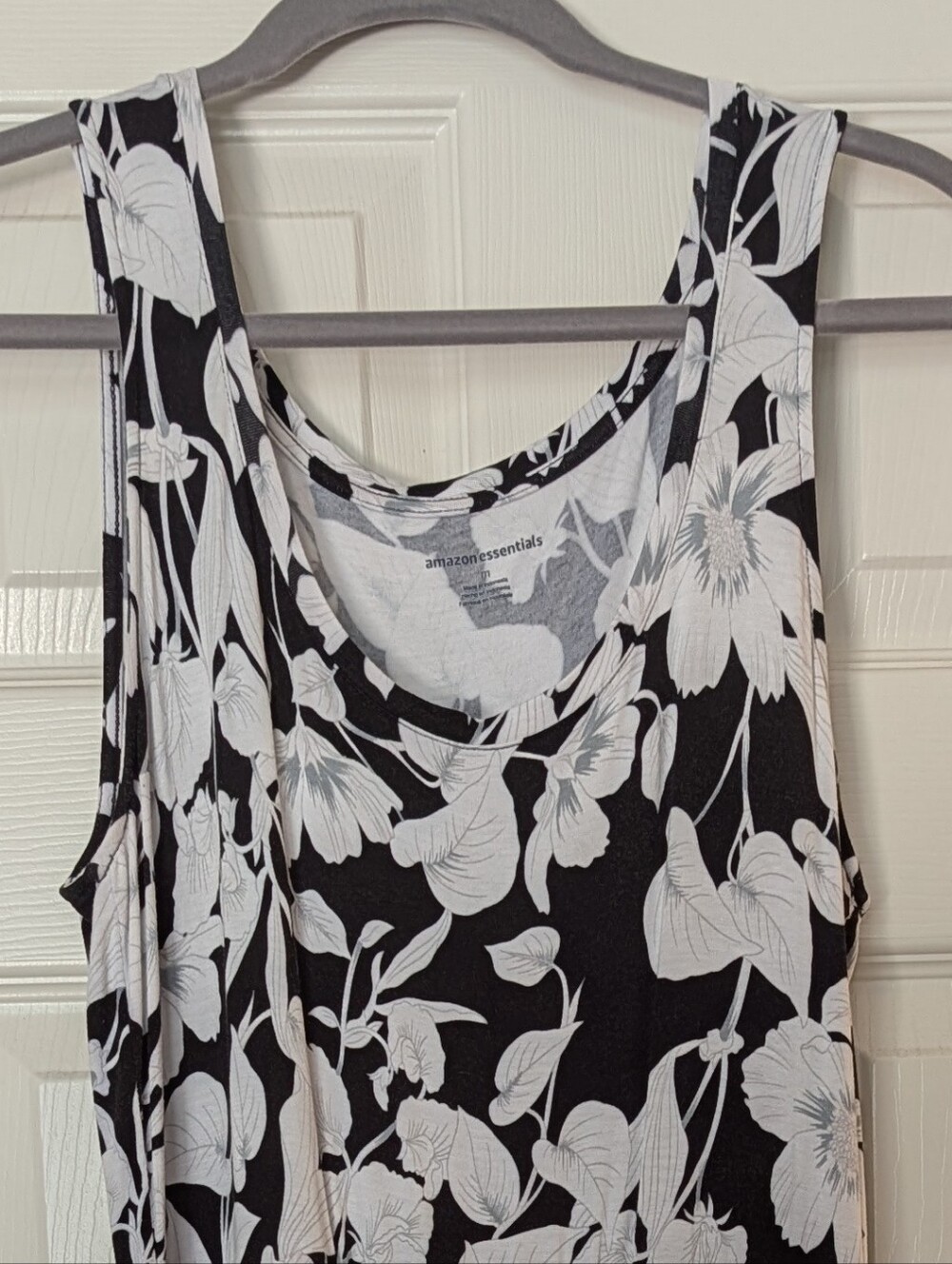 Black & White Floral Maxi Dress - Sleeveless